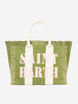 Vanity canvas shoulder bag with logo print