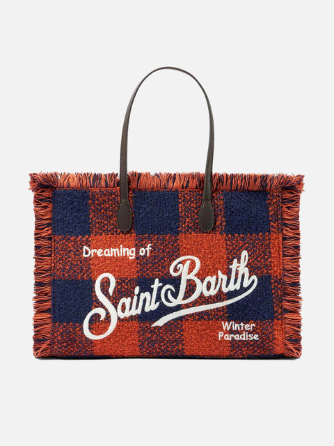 Vanity wooly shoulder bag with check print - MC2 Saint Barth