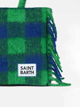 Borsa a spalla blanket Vanity con check verde e blu