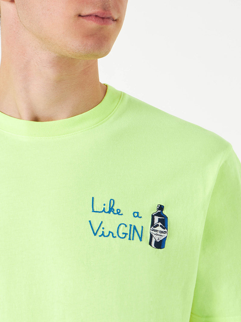 T-shirt da uomo in cotone con ricamo like a VirGIN