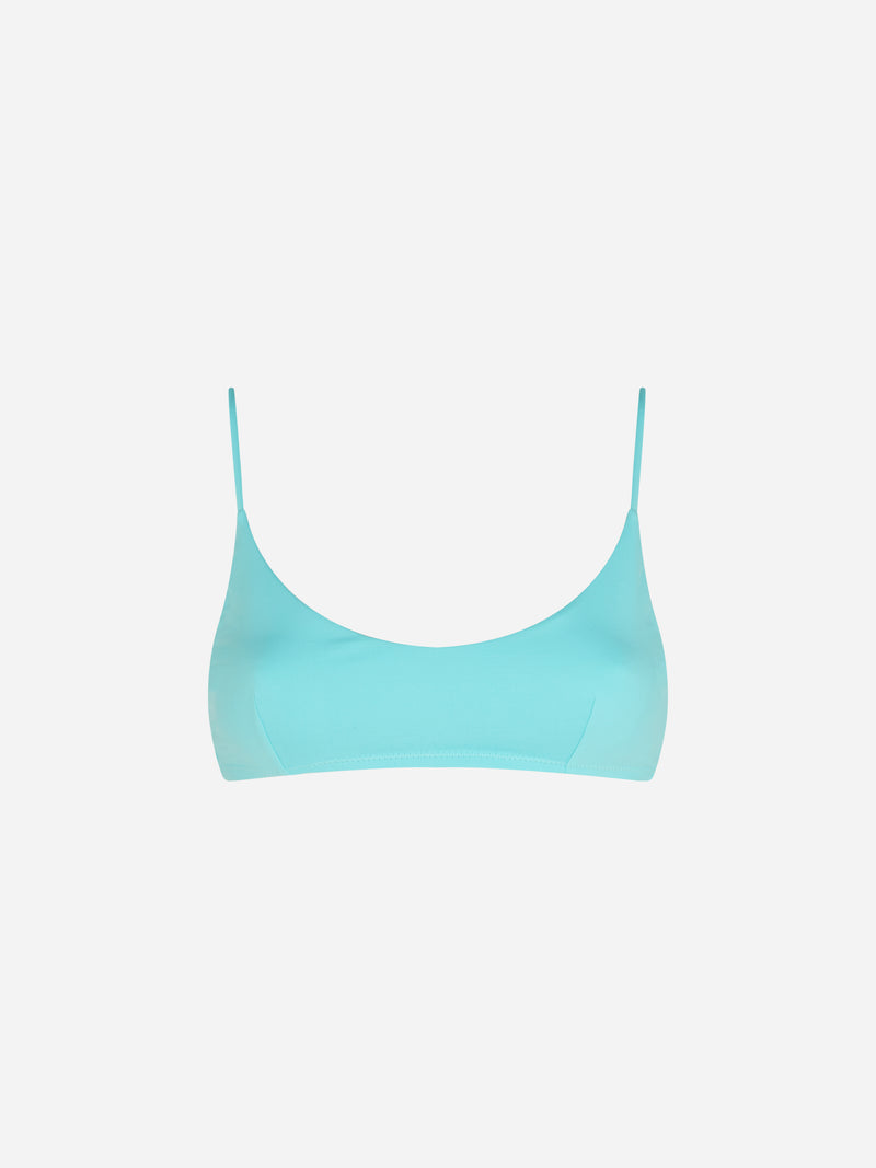 Woman water green bralette beach top Judy