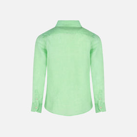 Water fluo green kid linen shirt Agnes - MC2 Saint Barth