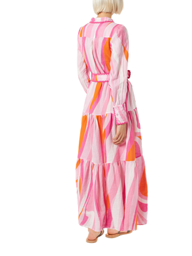 Multicolor shape wave dress Marbella with embroideries