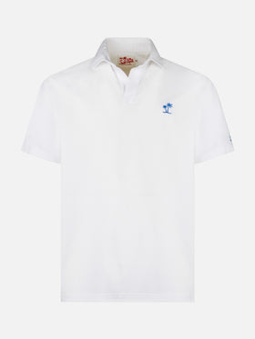 White cotton jersey man polo - MC2 Saint Barth