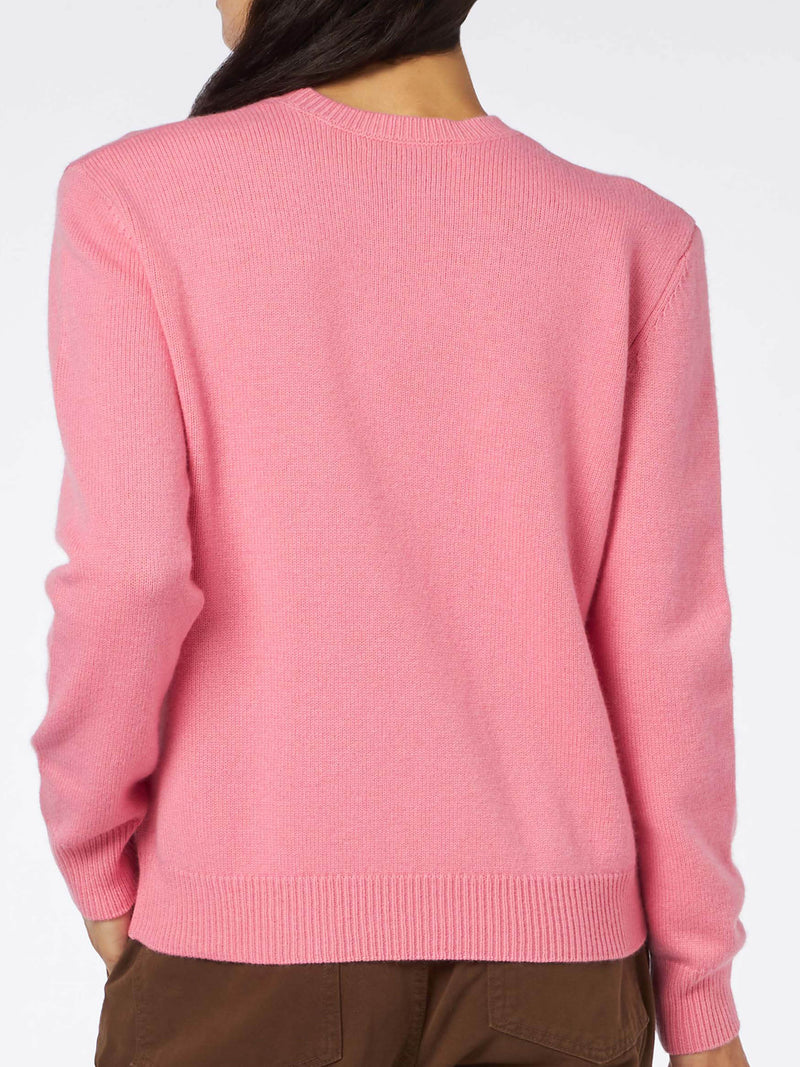 Woman pink cashmere blend sweater New Queen