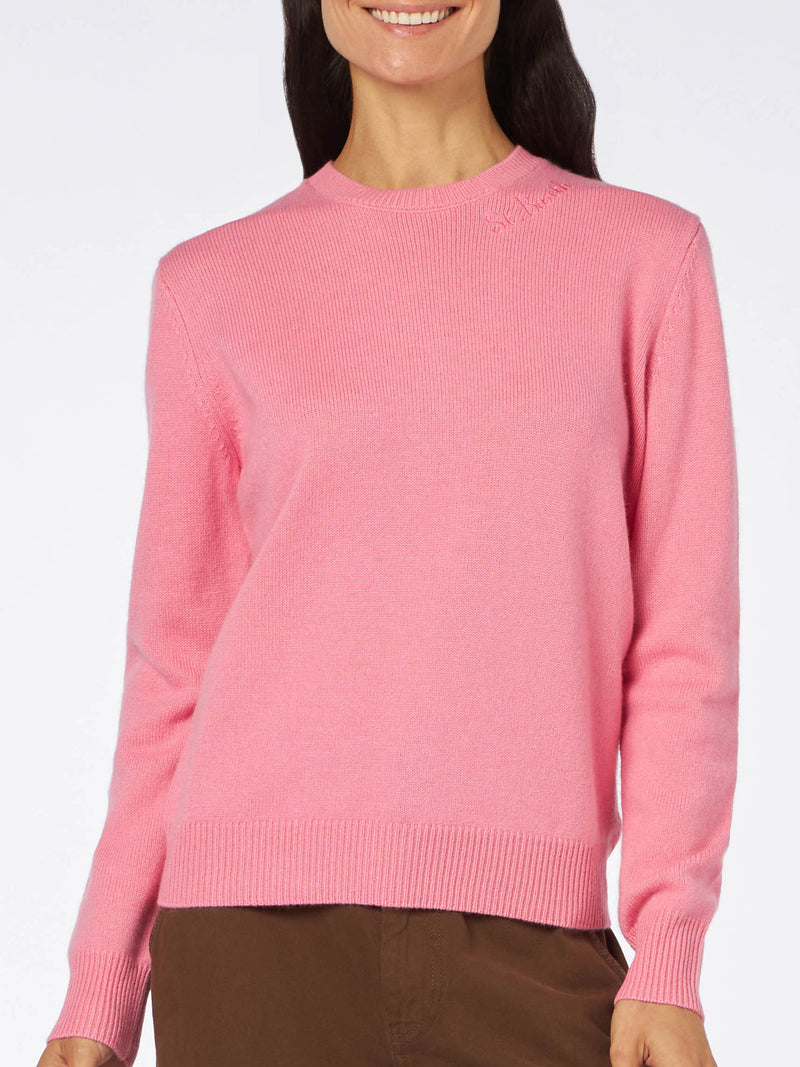 Woman pink cashmere blend sweater New Queen