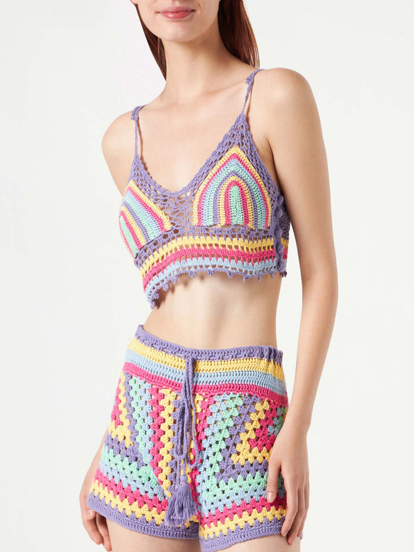 Multicolor crochet top