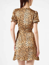 Woman short dress with leopard print