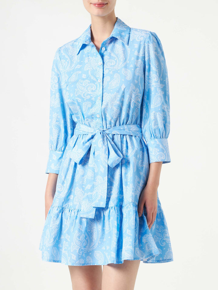 Paisley print cotton short dress Daisi - MC2 Saint Barth