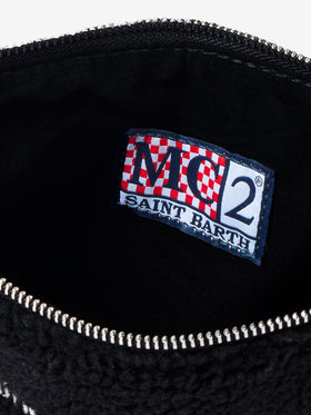 Parisienne black sherpa cross-body bag