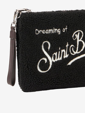 Parisienne black sherpa cross-body bag