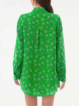 Green paisley linen shirt