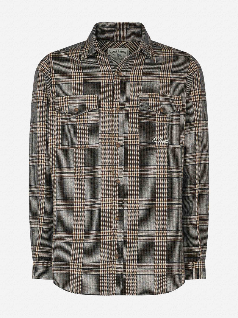 Man wooly shirt with Prince of Wales pattern