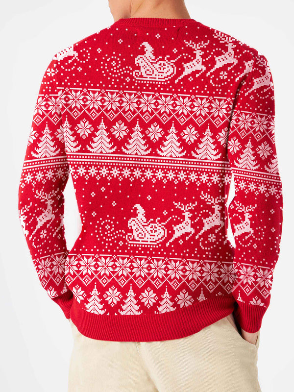 Herrenpullover mit „I believe in Santa“-Schriftzug