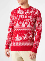 Maglia da uomo con scritta I believe in Santa