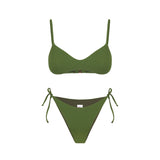 Woman military ribbed bralette bikini