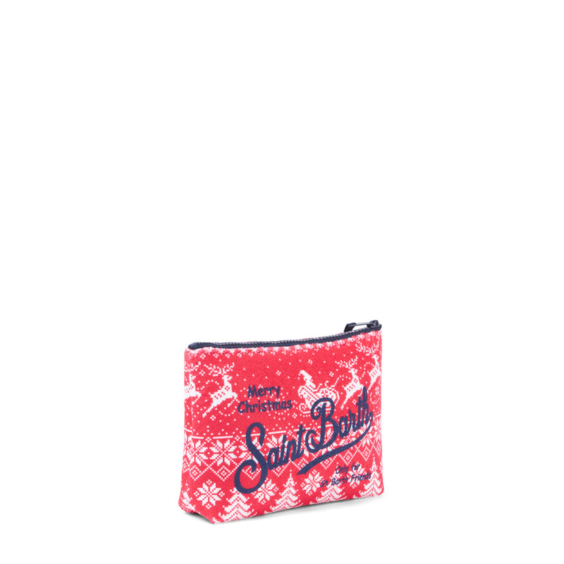 Aline wooly pochette with Santa Claus print