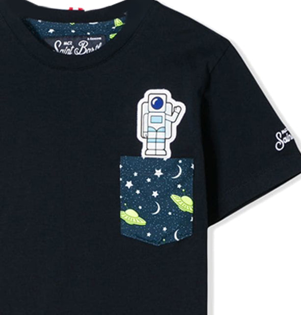 Boy t-shirt with astronaut printed pocket