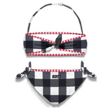 Girl gingham print bralette bikini