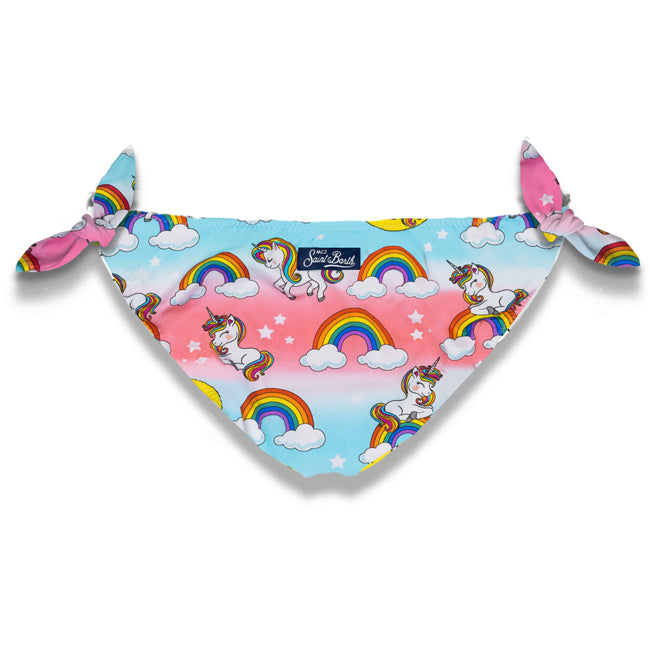Unicorn and rainbow print girl swim briefs - MC2 Saint Barth