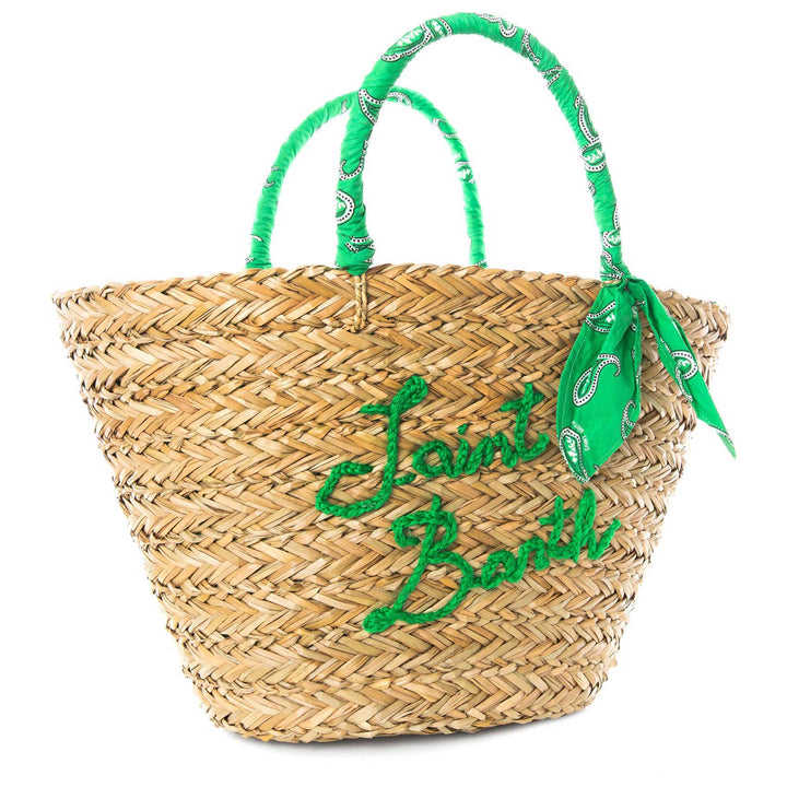 Woman straw bag with embroidery - MC2 Saint Barth