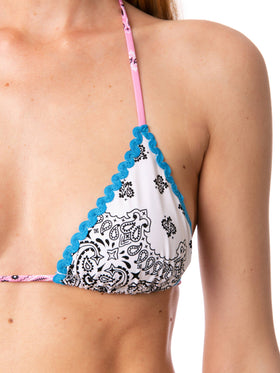 Damen-Triangel-Bikini mit Bandana-Print