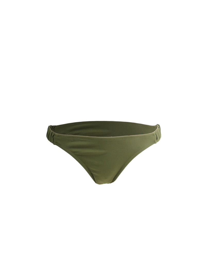 Woman military green cheeky swim briefs