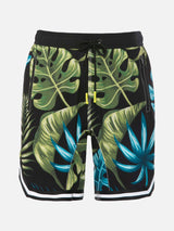 Badeshorts mit tropischem Print im Surf-Stil