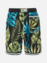 Badeshorts mit tropischem Print im Surf-Stil