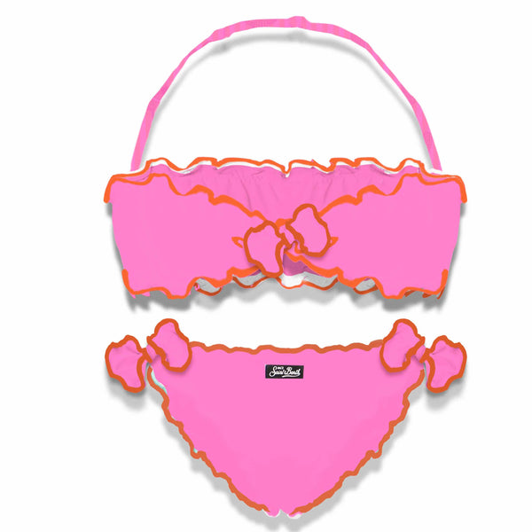 Bikini a fascia da bambina con borchia stella