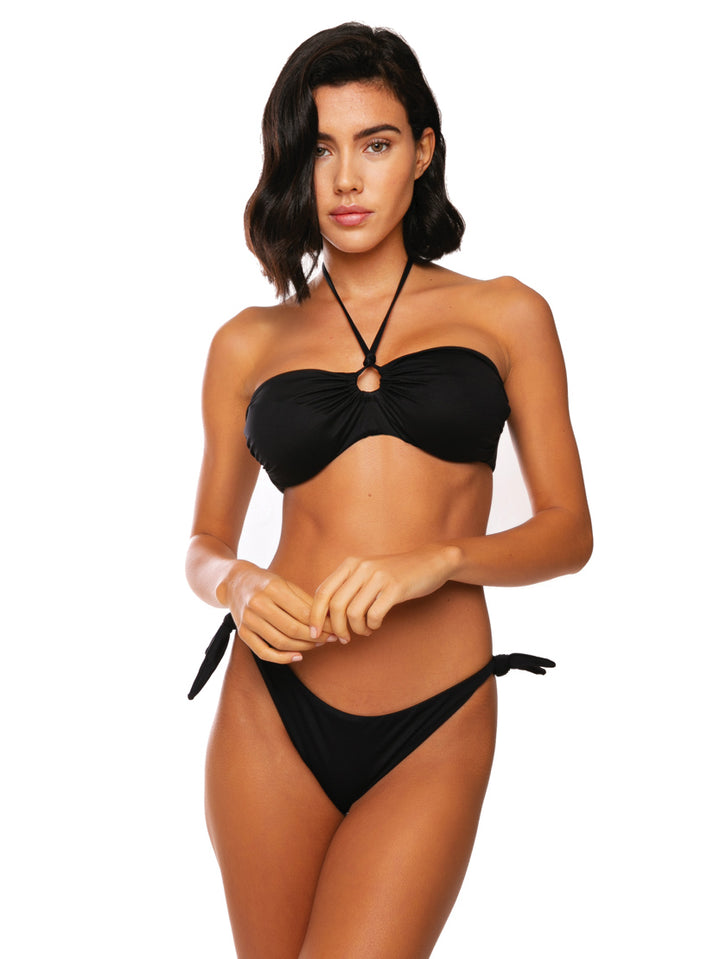 Schwarzer Bandeau-Bikini