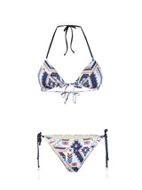 Bikini a triangolo glitter stile azteco