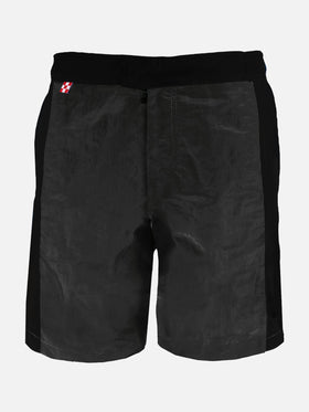 Check swim shorts with contrast lateral band - MC2 Saint Barth