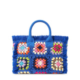 Borsa Colette blu all'uncinetto