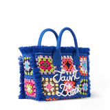 Borsa Colette blu all'uncinetto