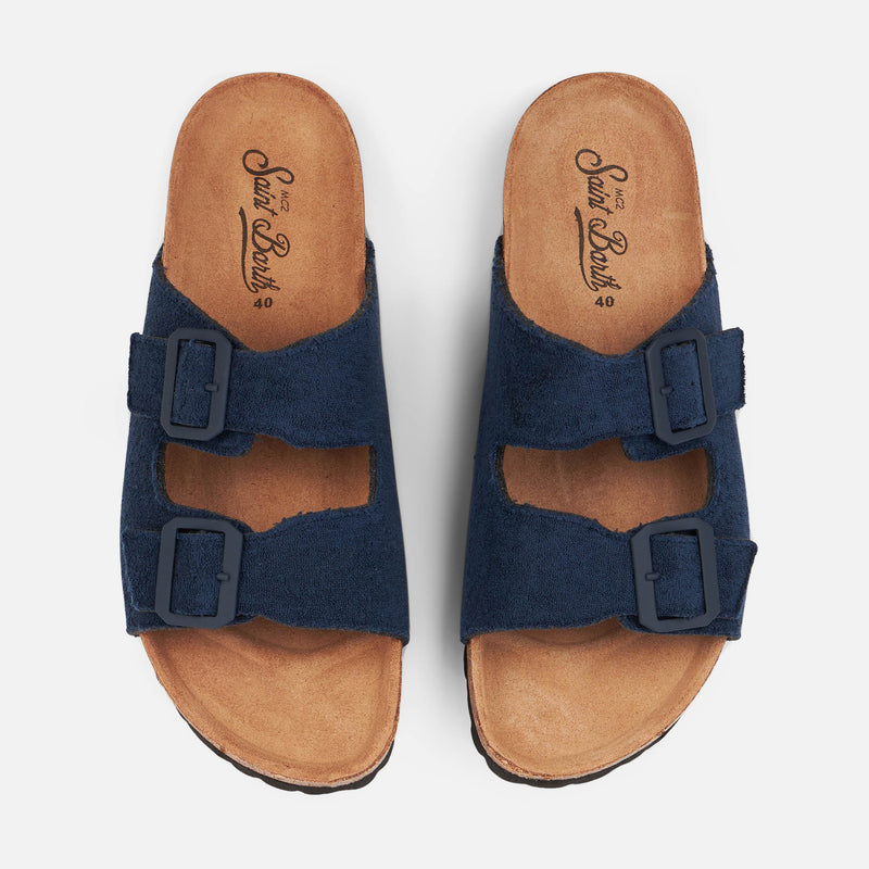 Blue terry man sandals