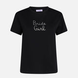 T-shirt da donna in cotone con ricamo strass Bride Girl