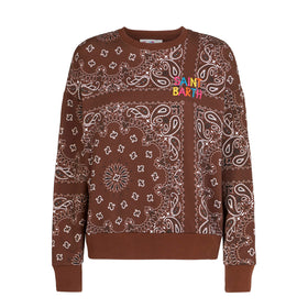 Woman fleece sweatshirt with bandanna print - MC2 Saint Barth