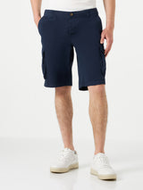 Pantaloncino cargo da uomo in cotone blu