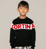 Blue boy sweater Cortina red graphic