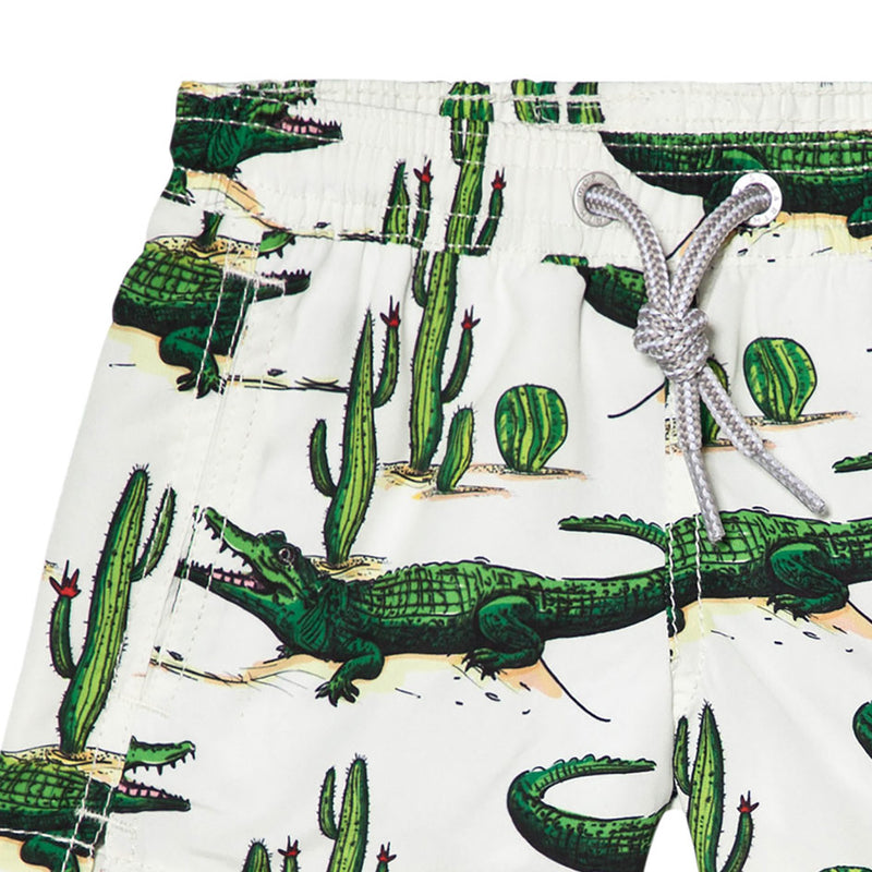 Badeshorts für Jungen mit Krokodil- und Kaktus-Print