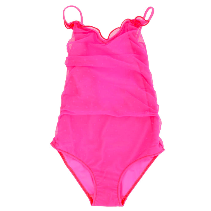 Girl fluo pink swimsuit with tulle - MC2 Saint Barth