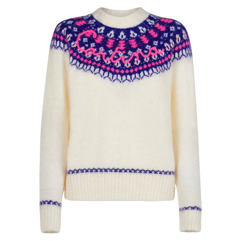 Damen-Nordic-Pullover mit Cortina-Stickerei