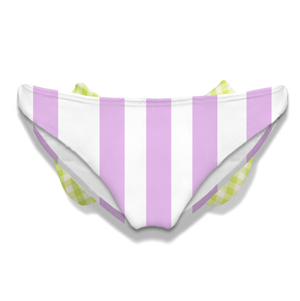 Girl swim briefs with gingham bow