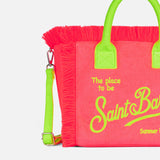 Borsa Colette in spugna fucsia con logo Saint Barth