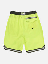 Fluogelbe Badeshorts im Surf-Stil