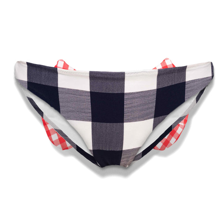 Girl swim briefs with gingham bow