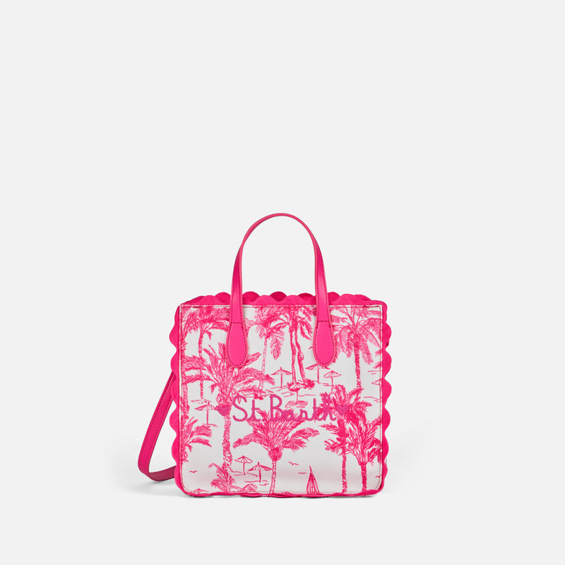 Borsa Vivian in cotone con stampa toile de jouy