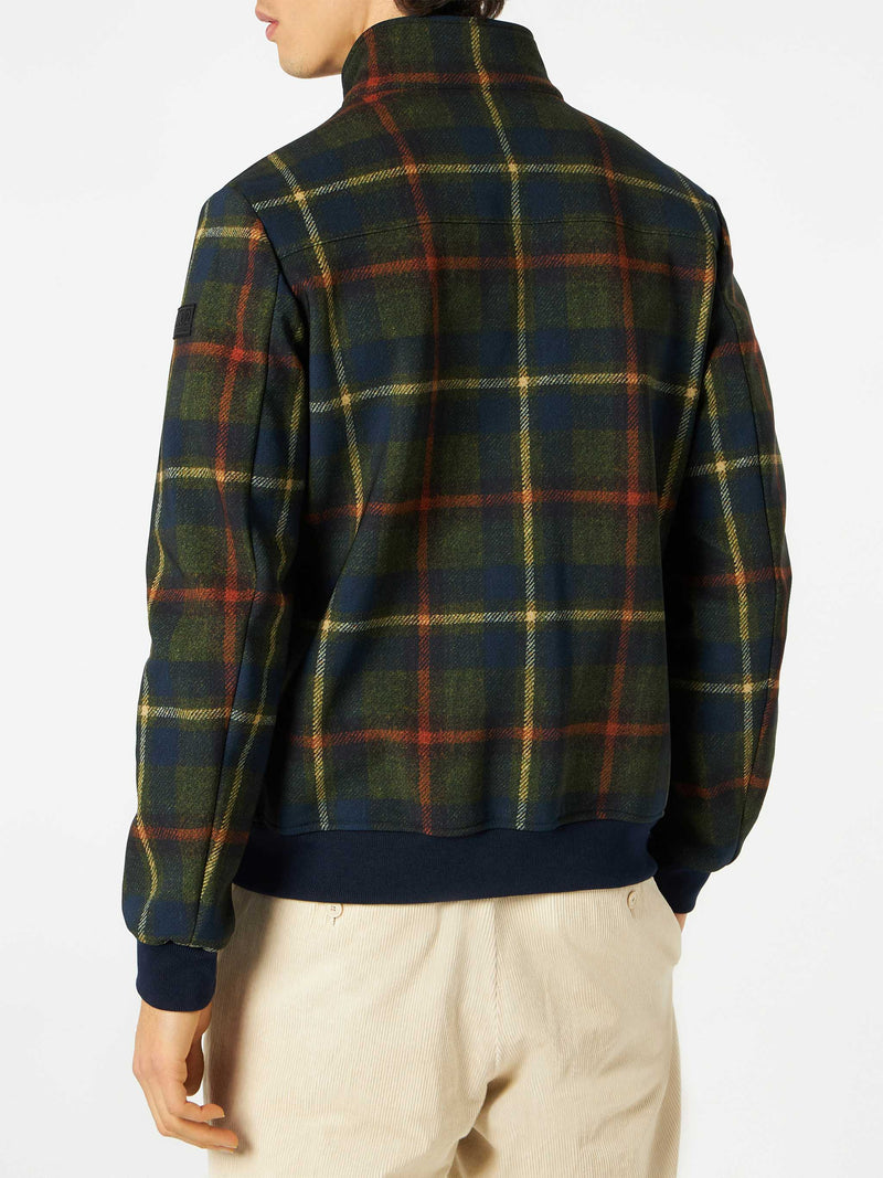 Man thermo jacket with tartan print