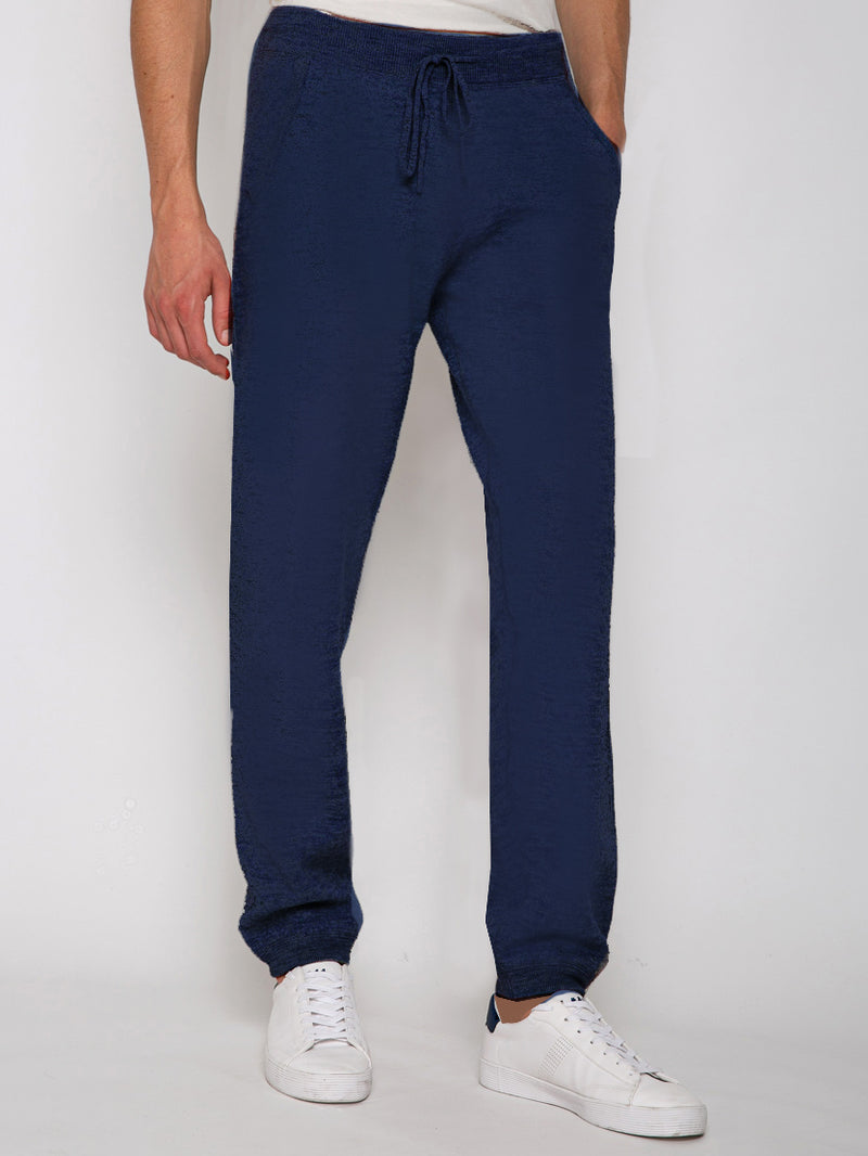 Track knitted sweatpants with pockets